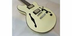 Discount 👏 Fret-King Elise Vintage White Semi Acoustic Guitar 🔔 -Cheap Guitar Store 20160701 100921
