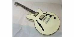 Discount 👏 Fret-King Elise Vintage White Semi Acoustic Guitar 🔔 -Cheap Guitar Store 20160701 101432