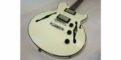 Discount 👏 Fret-King Elise Vintage White Semi Acoustic Guitar 🔔 -Cheap Guitar Store 20160701 105555
