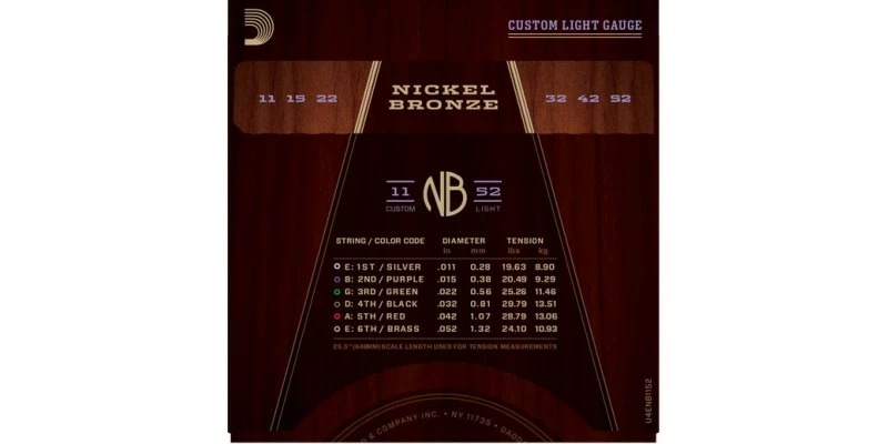 Wholesale 𧨠D'Addario Nickel Bronze Wound NB1152 Acoustic Strings 11-52 π 5 Wholesale 𧨠D'Addario Nickel Bronze Wound NB1152 Acoustic Strings 11-52 π - Image 3