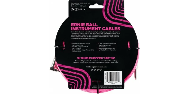Best Pirce β¨ Ernie Ball 25 Foot Braided Straight/Angle Instrument Cable Neon Pink π 4 Best Pirce β¨ Ernie Ball 25 Foot Braided Straight/Angle Instrument Cable Neon Pink π - Image 2