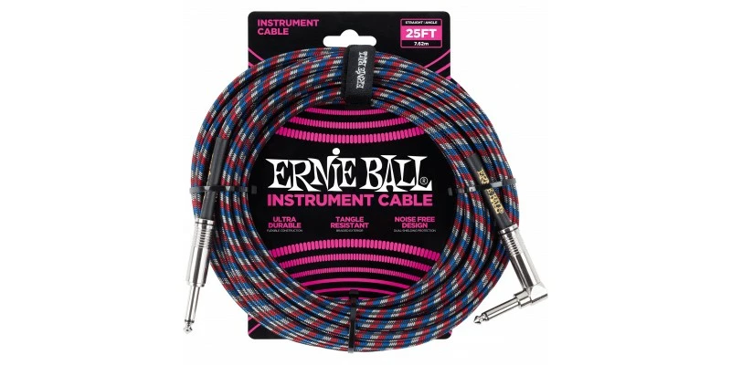 Top 10 👍 Ernie Ball 25 Foot Braided Straight/Angle Instrument Cable Red/Blue/White 👏 3 Top 10 👍 Ernie Ball 25 Foot Braided Straight/Angle Instrument Cable Red/Blue/White 👏