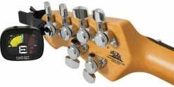 Best reviews of 🧨 Ernie Ball FlexTune Clip-on Tuner 🔔 -Cheap Guitar Store ernie ball flextune clip on tuner on headstock 1