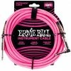 Budget 😍 Ernie Ball 18 Foot Braided Straight/Angle Instrument Cable Neon Pink 🌟 -Cheap Guitar Store ernie ball 18 foot braided straight angle instrument cable neon pink front