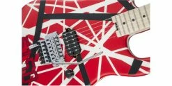Wholesale 😉 EVH Striped Series 5150 Red, Black And White Stripes ✔️ -Cheap Guitar Store evh striped series 5150 pickup