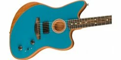 Outlet 😉 Fender American Acoustasonic Jazzmaster Ocean Turquoise 🌟 -Cheap Guitar Store fender american acoustasonic jazzmaster ocean turquoise body angle