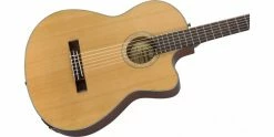 Outlet 🔔 Fender CN-140SCE Nylon Thinline Electro-Classical Guitar 😀 -Cheap Guitar Store fender cn 140sce nylon thinline electro acoustic guitar body angle
