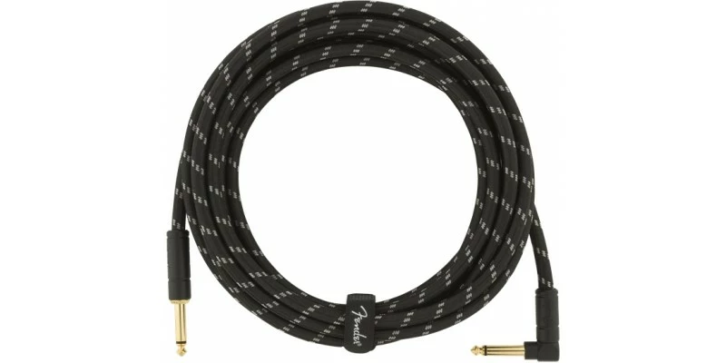 Best deal 👍 Fender Deluxe Series Instrument Cable 15 Foot Straight/Angle Black Tweed 💯 - Image 2
