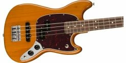 Deals 🥰 Fender Player Mustang Bass PJ Aged Natural 👏 -Cheap Guitar Store fender mustang bass pj aged natural body angle