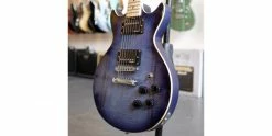 Best Pirce 🥰 Gordon Smith GS Deluxe Heritage Trans Blue ❤️ -Cheap Guitar Store gordon smith gs deluxe heritage trans blue body front angle
