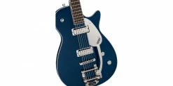 Hot Sale 🎉 Gretsch G5260T Electromatic Jet Baritone With Bigsby Midnight Sapphire 👍 -Cheap Guitar Store gretsch g5260t electromatic jet baritone bigsby midnight sapphire body detail