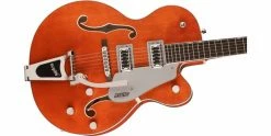 Discount 🔔 Gretsch G5420T Electromatic Classic Single Cut Orange Stain 🛒 -Cheap Guitar Store gretsch g5420t electromatic single cut orange stain body angle