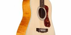 Best deal 🌟 Guild D-240E Limited Flamed Mahogany ✨ -Cheap Guitar Store guild d 240e limited flame mahogany natural front detail