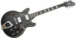 Discount 👏 Hagstrom Alvar Black Gloss 😉 -Cheap Guitar Store hagstrom alvar black gloss front angle