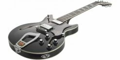 Discount 👏 Hagstrom Alvar Black Gloss 😉 -Cheap Guitar Store hagstrom alvar black gloss side angle
