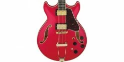 Discount 💯 Ibanez AMH90-CRF Artcore Expressionist Cherry Red Flat 💯 -Cheap Guitar Store ibanez amh90 cherry red flat body