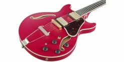 Discount 💯 Ibanez AMH90-CRF Artcore Expressionist Cherry Red Flat 💯 -Cheap Guitar Store ibanez amh90 cherry red flat body angle