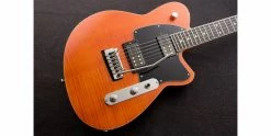 Best Sale ✨ Reverend Reeves Gabrels Signature Satin Rock Orange Flame Maple 🔥 -Cheap Guitar Store reverend reeves gabrels signature satin rock orange flame maple body