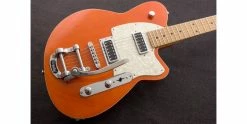 Deals 😉 Reverend Flatroc Bigsby Rock Orange 👏 -Cheap Guitar Store reverend flatroc rock orange guitar 4