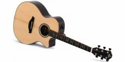 Outlet 🌟 Sigma Guitars Sigma GECE-3+ Macassar Ebony Electro-Acoustic Guitar 🛒 -Cheap Guitar Store sigma gece 3 macassar front angle