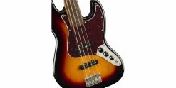 Outlet 🧨 Squier Classic Vibe '60s Jazz Bass Fretless 3-Colour Sunburst 🎁 -Cheap Guitar Store squier classic vibe 60s jazz bass fretless 3 colour sunburst body detail