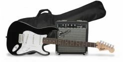 Budget 😉 Squier Stratocaster Electric Guitar Pack With Amplifier And Gig Bag Black 😉
