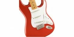 Coupon 🧨 Squier Classic Vibe ‘50s Stratocaster Fiesta Red 🤩 -Cheap Guitar Store squier 2019 classic vibe 50s stratocaster fiesta red body detail