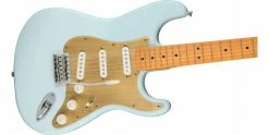 Hot Sale 🎉 Squier 40th Anniversary Stratocaster Vintage Edition Satin Sonic Blue 😀 11 Hot Sale 🎉 Squier 40th Anniversary Stratocaster Vintage Edition Satin Sonic Blue 😀 -Cheap Guitar Store squier 40th anniversary stratocaster vintage edition satin sonic blue body angle