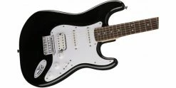 Hot Sale 🎁 Squier Bullet Stratocaster HT (Hard Tail) HSS Black 🎁 -Cheap Guitar Store squier bullet stratocaster ht hss black body angle